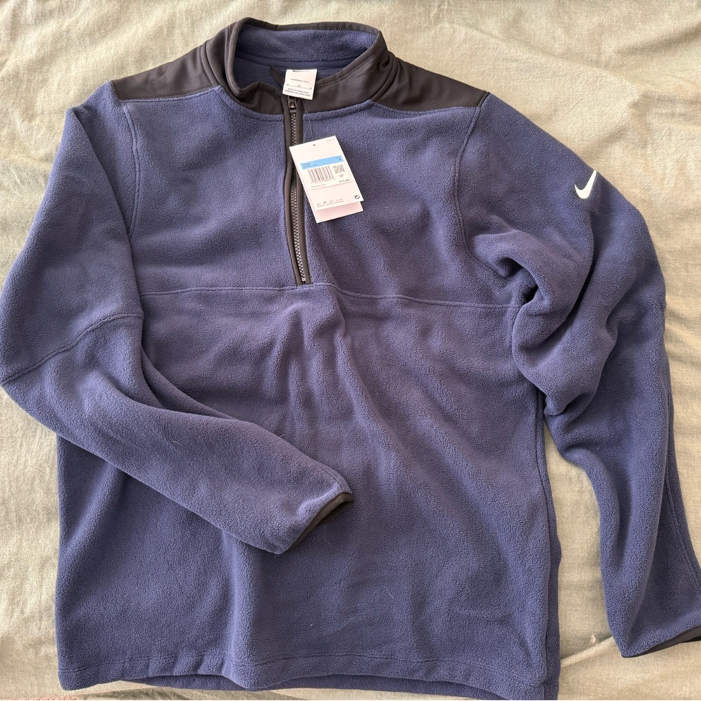 Nike Navy and Black Fleece 1/4 Zip Jacket